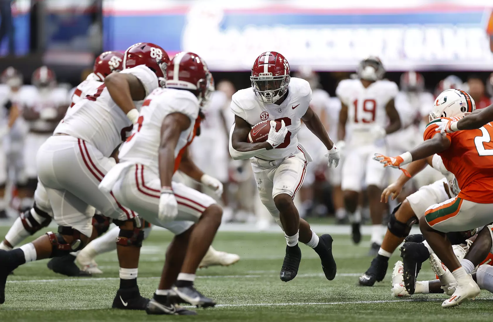 9/4/21 MFB Alabama vs Miami
Alabama running back Trey Sanders (6)
Photo by Crimson Tide Photos