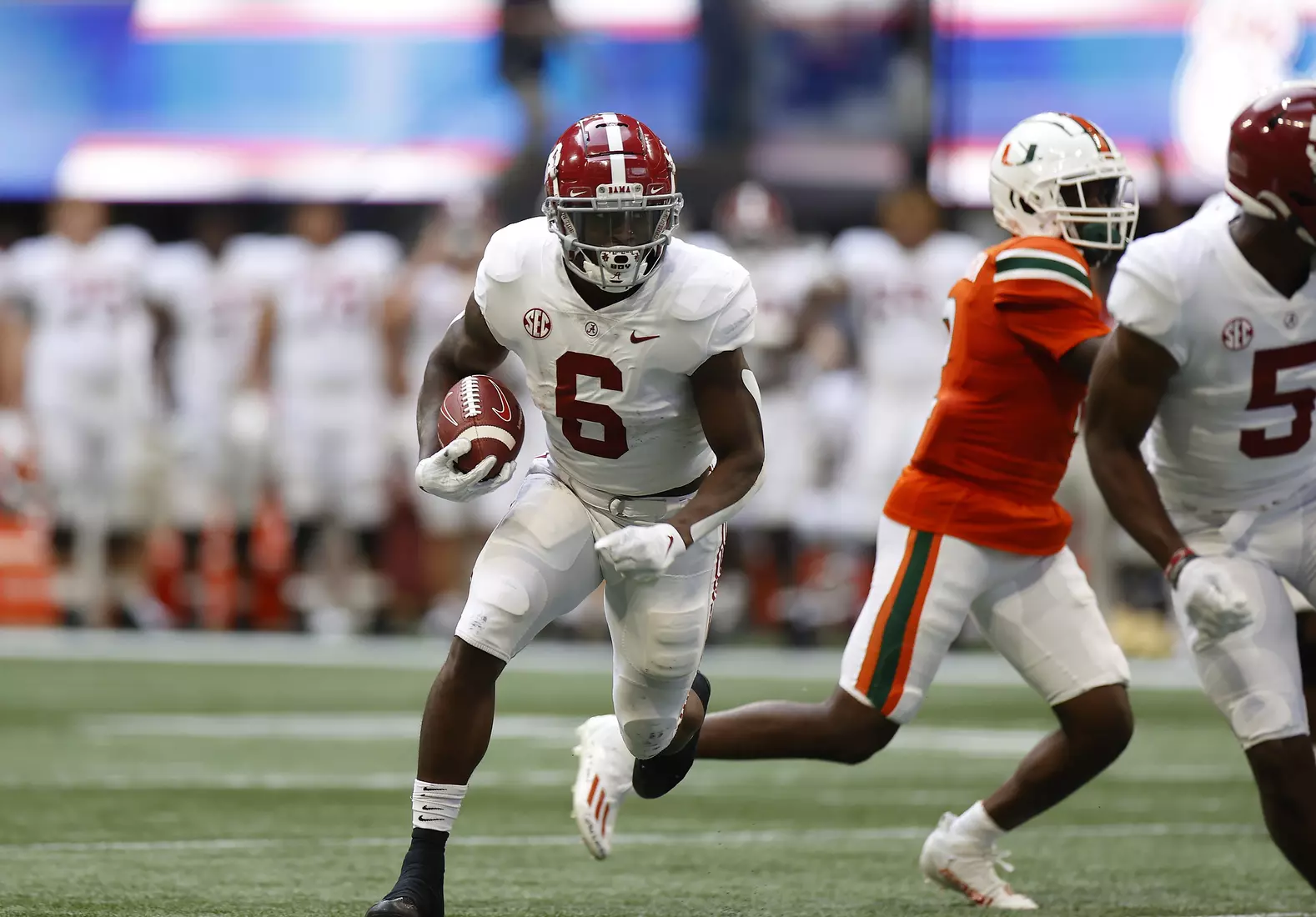 9/4/21 MFB Alabama vs Miami
Alabama running back Trey Sanders (6)
Photo by Crimson Tide Photos