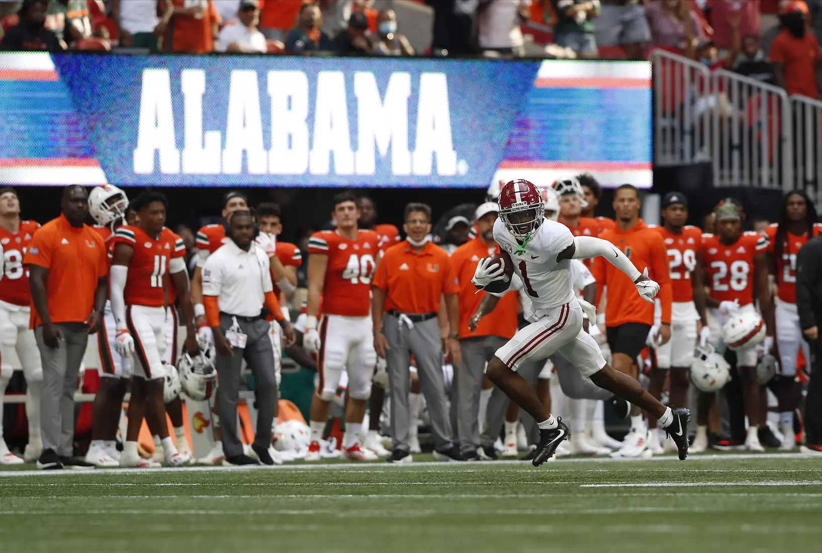 9/4/21 MFB Alabama vs Miami
Alabama wide receiver Jameson Williams (1)
Photo by Crimson Tide Photos