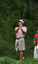 Hunter Hamrick, shown in 1st round action, shot 64 in the afternoon round