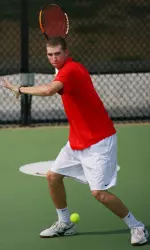 Ricky Doverspike (pictured) and Andrew Felsenthal won three doubles matches Thursday to advance to the quarterfinals.