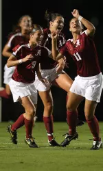Rosaly Petriello and teammates celebrate after the game-winner.