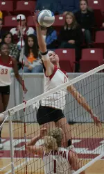 Lindsey Buteyn had six kills and five blocks on Wednesday against the Bulldogs