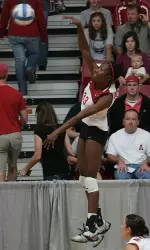 Brooks Webster collected a match-high 15 kills against Ole Miss