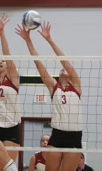 Sophomore Calli Johnson had five blocks against the Gators