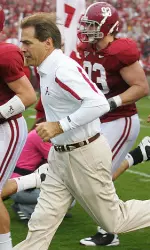 Nick Saban was honored as the Sporting News' National Coach of the Year on Wednesday.