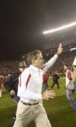 Nick Saban was named the Walter Camp Coach of the Year on Sunday.