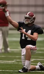 John Parker Wilson and the Tide practiced for two hours on Monday.