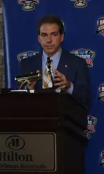 Nick Saban was named the Liberty Mutual Coach of the Year on Wednesday.