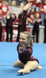 Sophomore Gymnast Ricki Lebegern.