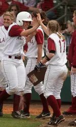 The Alabama softball team swept Auburn this weekend to improve to 18-2 in SEC play.