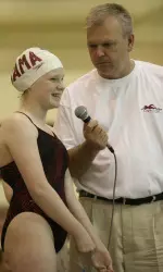 Emily Schreiber and Jim Dunaway at last year's Laps for CF event.