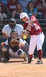 Charlotte Morgan crushed a two-run home run to end the first game of the doubleheader with an 8-0 win in six innings.