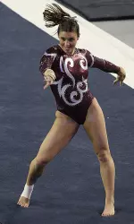 Alabama posted the highest event score of the meet on the floor exercise Friday night.