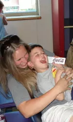 Members of the Softball team at Children's Hospital HEAR Center.
