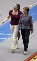 As a volunteer coach and choreographer, Dana Duckworth has put together four NCAA Championship floor exercise routines, including junior Morgan Dennis' in 2007.