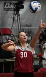 Libero Jennifer Weber played well in Saturday's Crimson-White scrimmage.