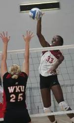 Junior Brooks Webster led the Tide with 19 kills in the first match of the season.