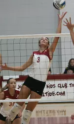 Calli Johnson had a successful outing with seven kills off eight attempts.