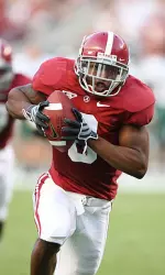 Chris Rogers scores Alabama's second touchdown off a blocked punt by Roy Upchurch in the second quarter of Alabama's 20-6 win over Tulane.