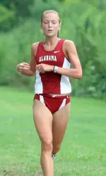 Freshman Sara Vaughn led the Tide in the first race of the season.