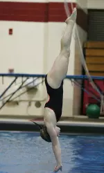 Freshman Carrie Dragland scored 293.05 points on Monday to take second off the platform.