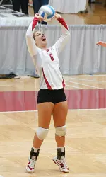 Junior Kayla Schmidt had a match-high 28 assists against Tennessee on Friday