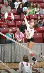 Junior Alyssa Meuth had a team-high 13 kills against Kentucky