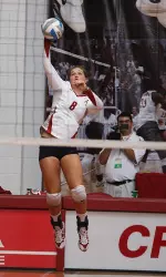 Junior Kayla Schmidt had a career-high three service aces against the Bulldogs