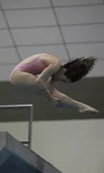 Junior Lauren Dunn won the three-meter board against Auburn.