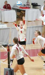 Kayla Schmidt was perfect on her 41 setting attempts Friday night.