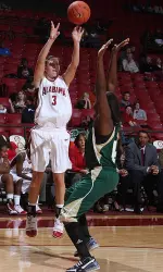 Junior Alyson Butler hit a trio of three-pointers Tuesday against Southeastern Louisiana
