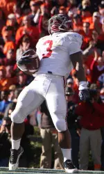 Freshman Trent Richardson scored on a two-yard rush in the second quarter.
