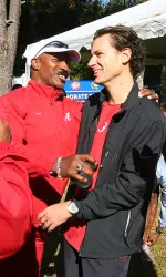 Coach Glance and Coach Walker celebrate after winning their second SEC title.