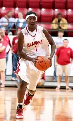 Redshirt freshman Candace Sykes made her first appearance in the crimson and white Wednesday