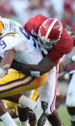 Rolando McClain takes down LSU's Jefferson during the 24-15 win