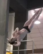 Junior diver Aaron Fleshner took third place off the platform.