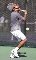 Junior Saketh Myneni is 3-0 in singles matches this season