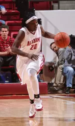 Sophomore Varisia Raffington leads the Tide in scoring in SEC contests with 15.4 points per game