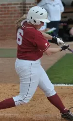 Ashley Holcombe hit her first home run of the season Saturday.