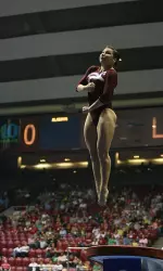 Sophomore Kayla Hoffman jumped into the vault rankings at No. 15.