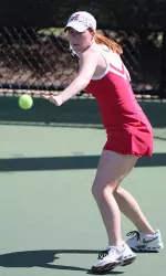 Sophomore Meritt Emery battled back after a 6-1 first set loss to pick up one of Alabama's wins