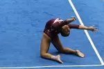 Junior Morgan Dennis is fifth on the floor exercise this week.