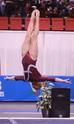 Freshman Ashley Priess will compete on the uneven bars and balance beam.