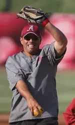 Head coach Patrick Murphy tossed batting practice Thursday.