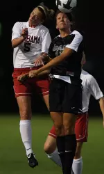 Kelsey King goes up for a 50-50 ball against UAB.