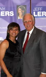 Brittany Rogers with Alabama Director of Athletics Mal Moore.