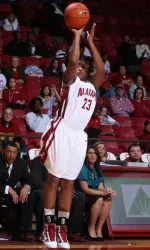 Sophomore Ericka Russell buried a three-pointer with 10 seconds on the clock to send the game into overtime.