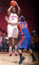 Junior Tierney Jenkins collected her ninth double-double of the season with 21 points and 10 rebounds.