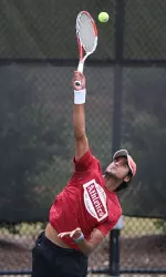 Senior Saketh Myneni picked up wins in doubles and singles against Arizona.